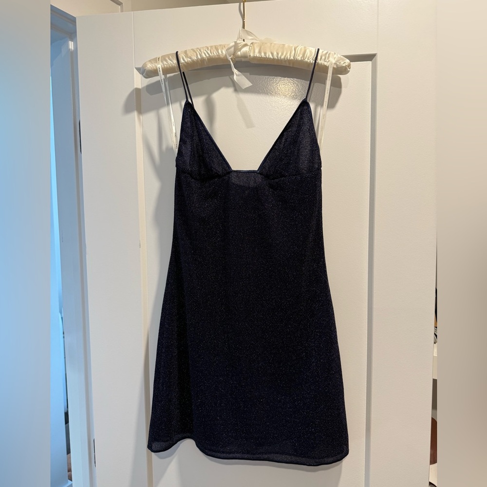 Oseree sparkling Navy Mini Dress